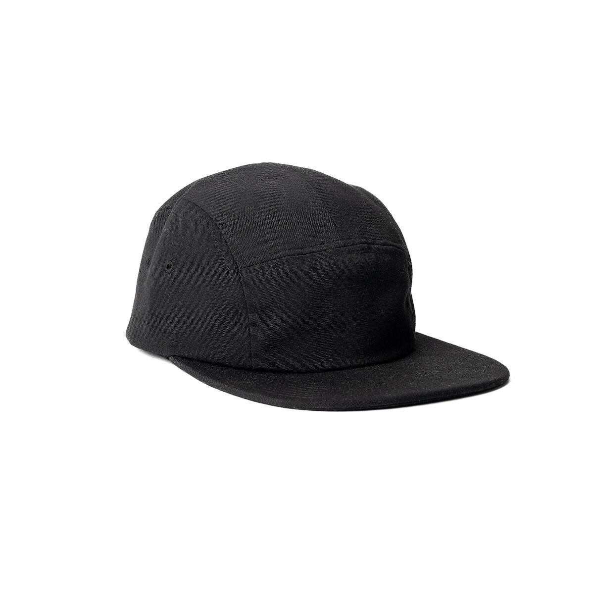 recycled-poly-flat-brim-5-panel-hat-s9 Web_PDP-FlatBrim5PanelHat_Studio_Front_Black.jpg
